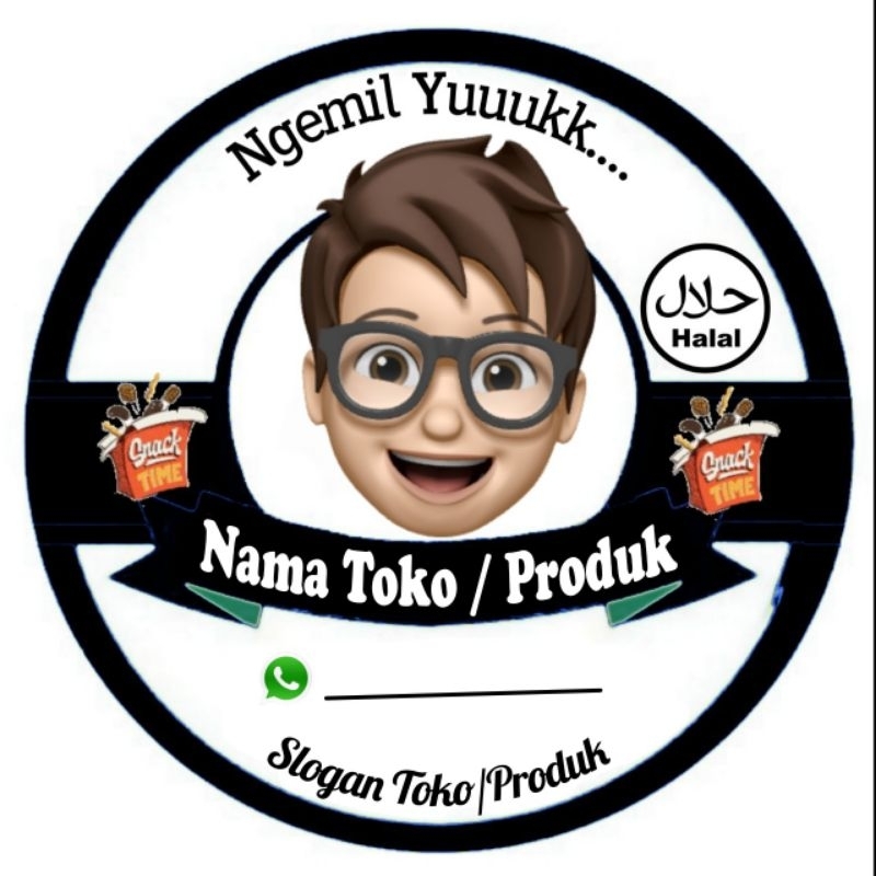 

(MINIMAL ORDER 100 PCS) STIKER PRODUK CEMILAN,MAKANAN, ATAU SNACK BISA CUSTOM