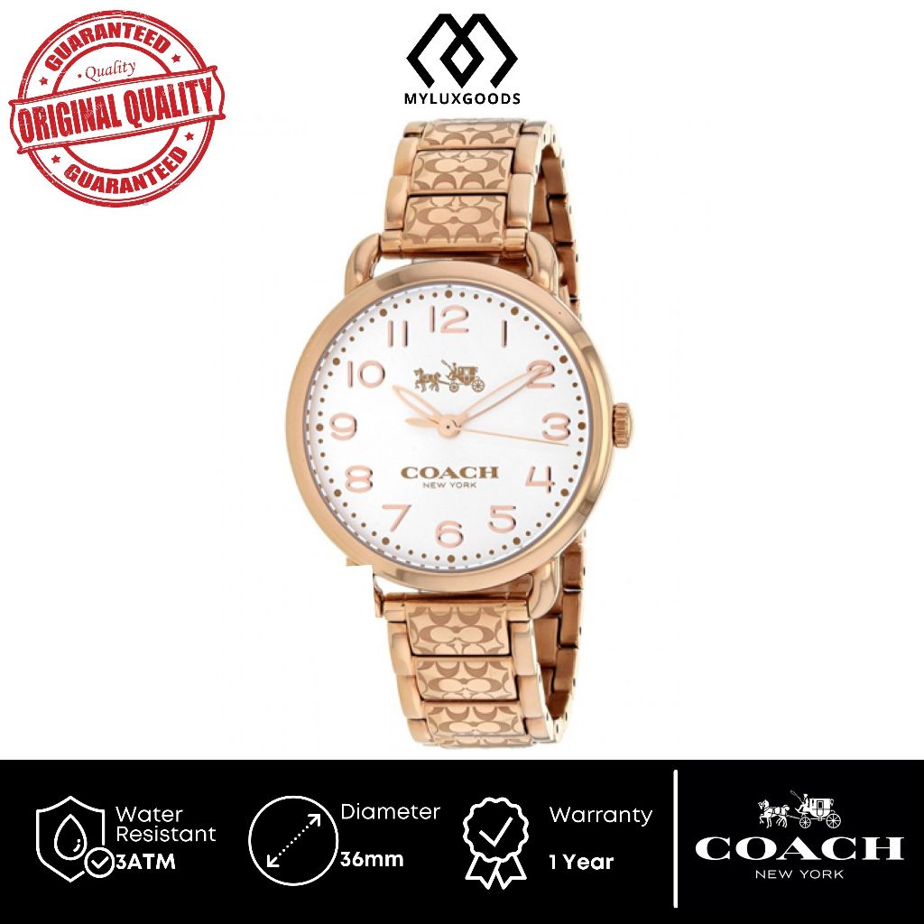 Jam Tangan Wanita Coach Dalencey 14502497 Rosegold Original