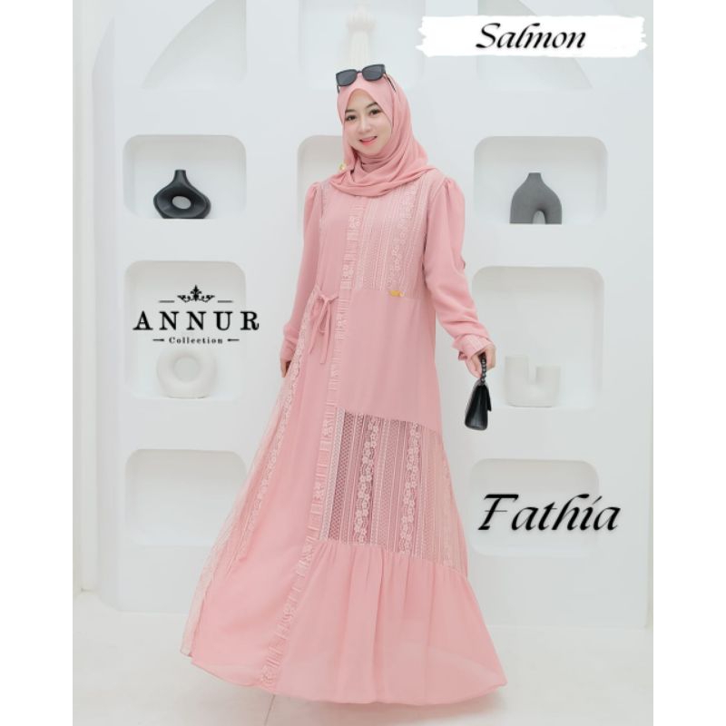 FATHIA DRESS by ANNUR COLLECTION / GAMIS FATHIA / GAMIS CERUTTY BABYDOLL /GAMIS BROKAT / GAMIS WANIT