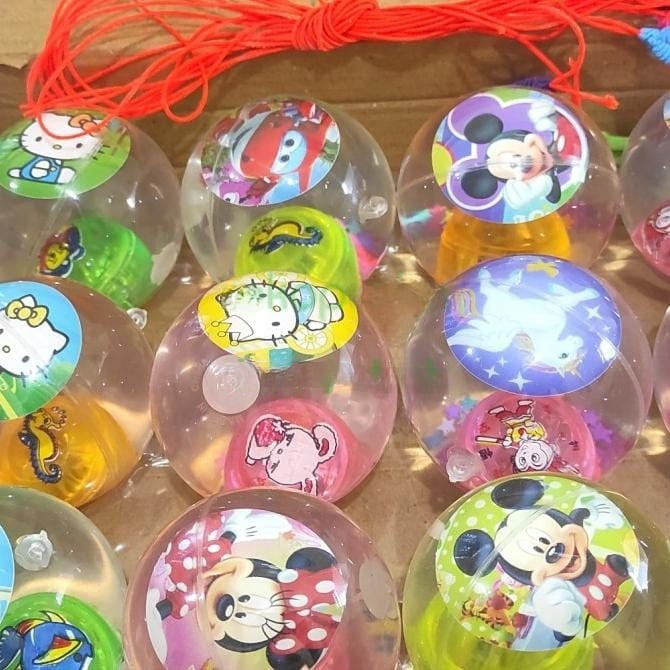 BOLA KARET AIR LAMPU DISCO JUMBO 20cm /200mm bola bekel air BOLA LAMPU LED FLASH BALL mainan edukasi