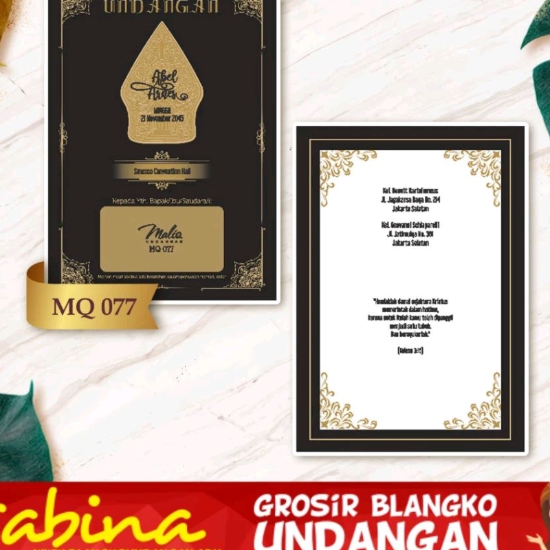 BLANGKO UNDANGAN MALIQ 77 | SABINA UNDANGAN