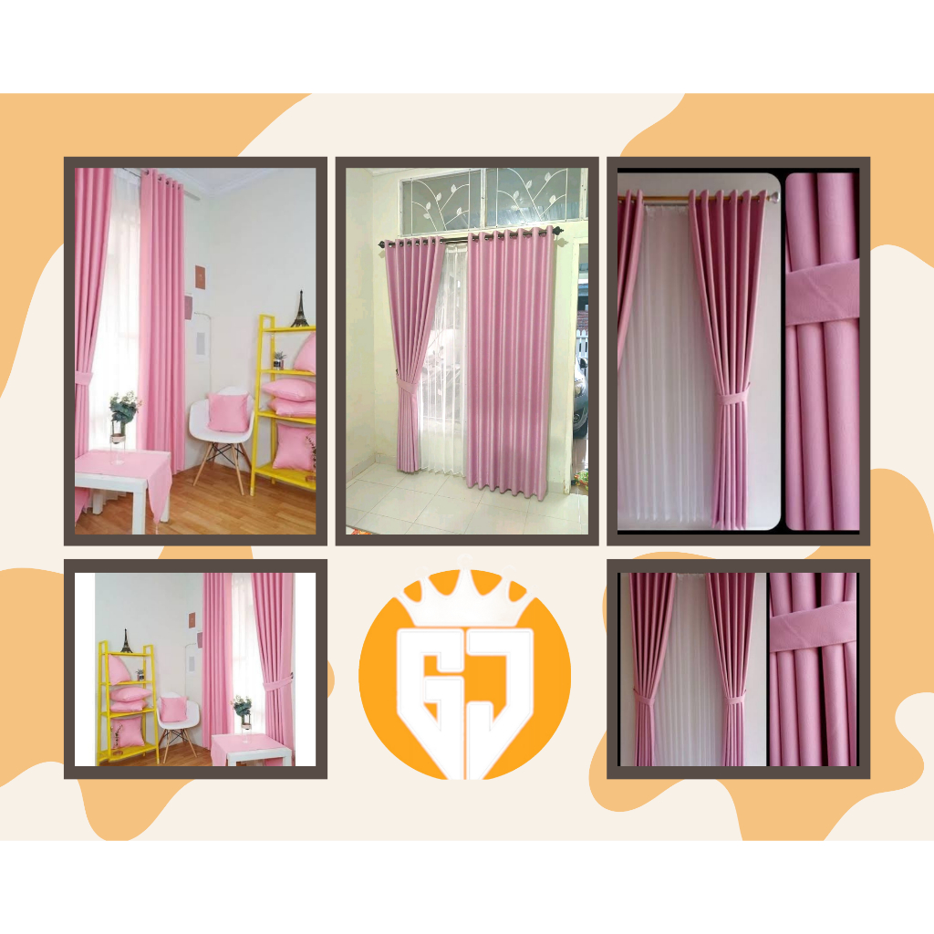 Gorden jendela polos Murah, Gorden Jendela Polos plisket, Gorden Jendel Polos Embosh Warna Lilac, Go