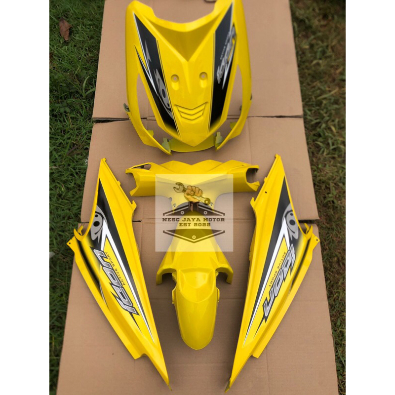 COVER FULL BODY HALUS HONDA BEAT KARBU KUNING STRIPING ICON