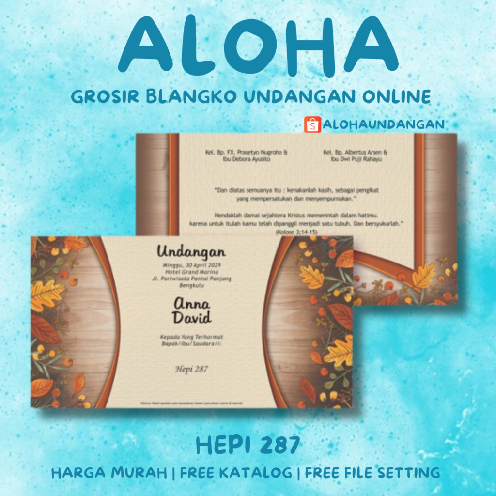 BLANGKO UNDANGAN HEPI 287 | Blangko Undangan kosong | Kertas Undangan Kosong | Undangan Murah | Aloh