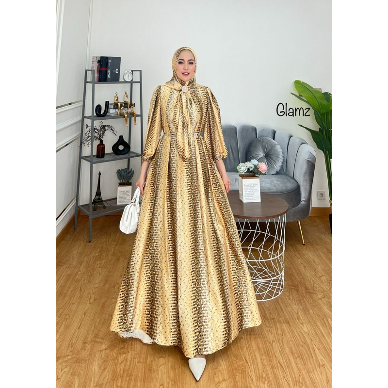 Falisha 14 by GLamz Mewah Gamis Set Hijab Segiempat