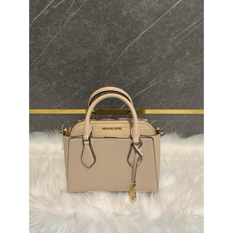 MK Daria Small 2in1 Satchel Leather Powder Blush Multi