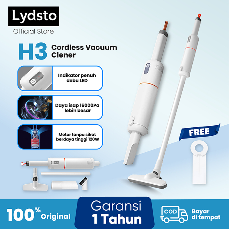 Lydsto H3 Cordless Vacuum Cleaner Penyedot Debu Vacum Cleaner Portable 16Kpa Type-C Charger