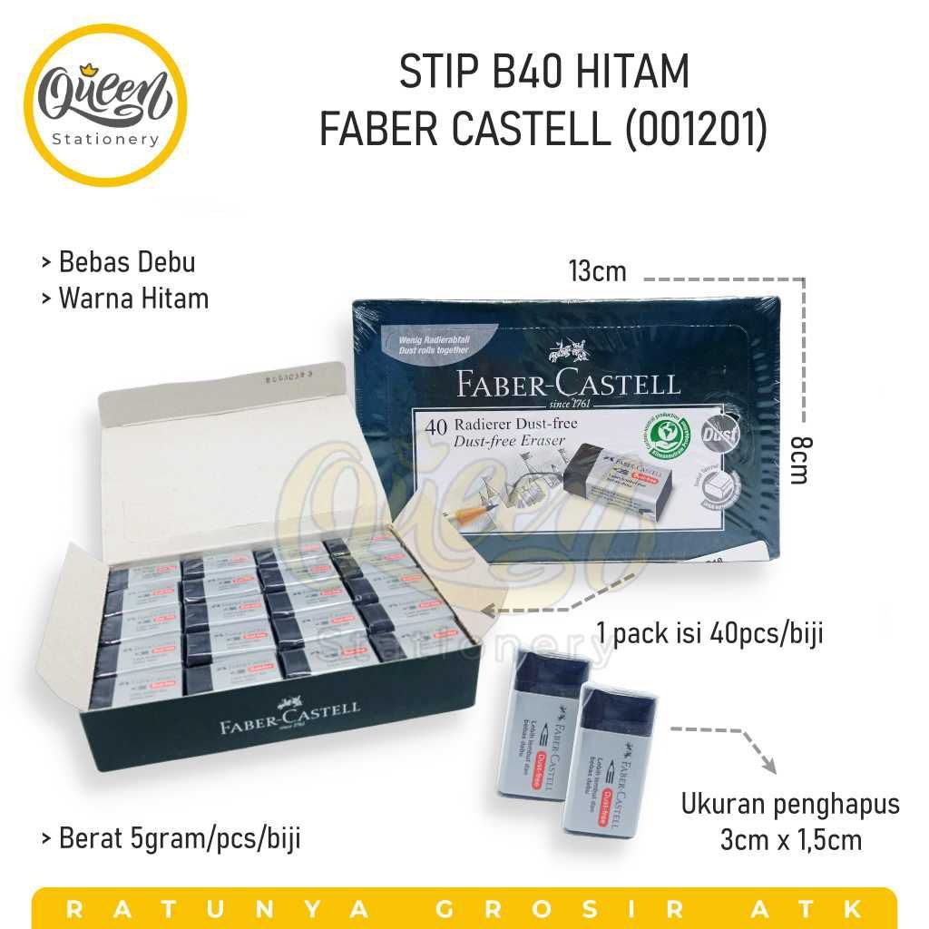 

1 PCS STIP B40 HITAM FABER CASTELL PENGHAPUS ERASER (001201)