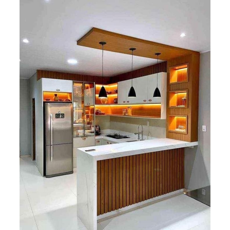 kitchen set lemari baju backdrop tv