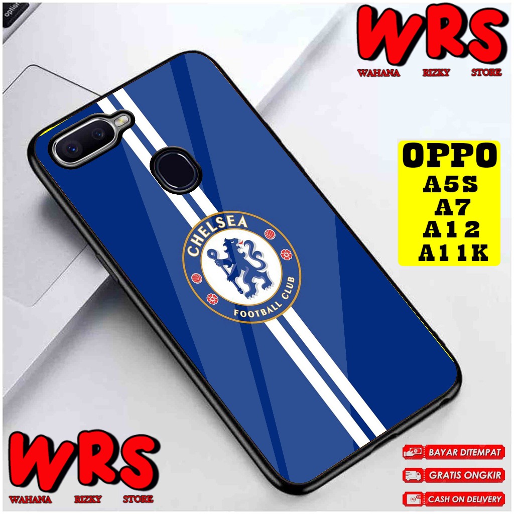 Case  OPPO A3S A1K A5S A7 A11K A12 A5 A9 2020 Motif CLUB BOLA CHELSEA Case Karakter,Anime,Abstrak,Cu