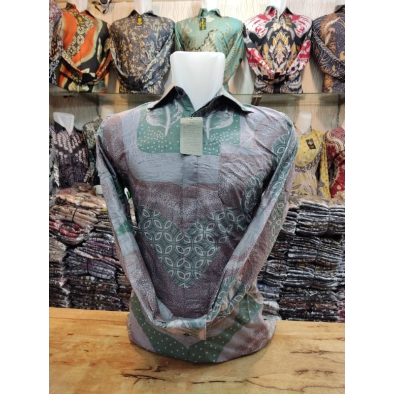 Batik Pria Lengan Panjang warna Hijau