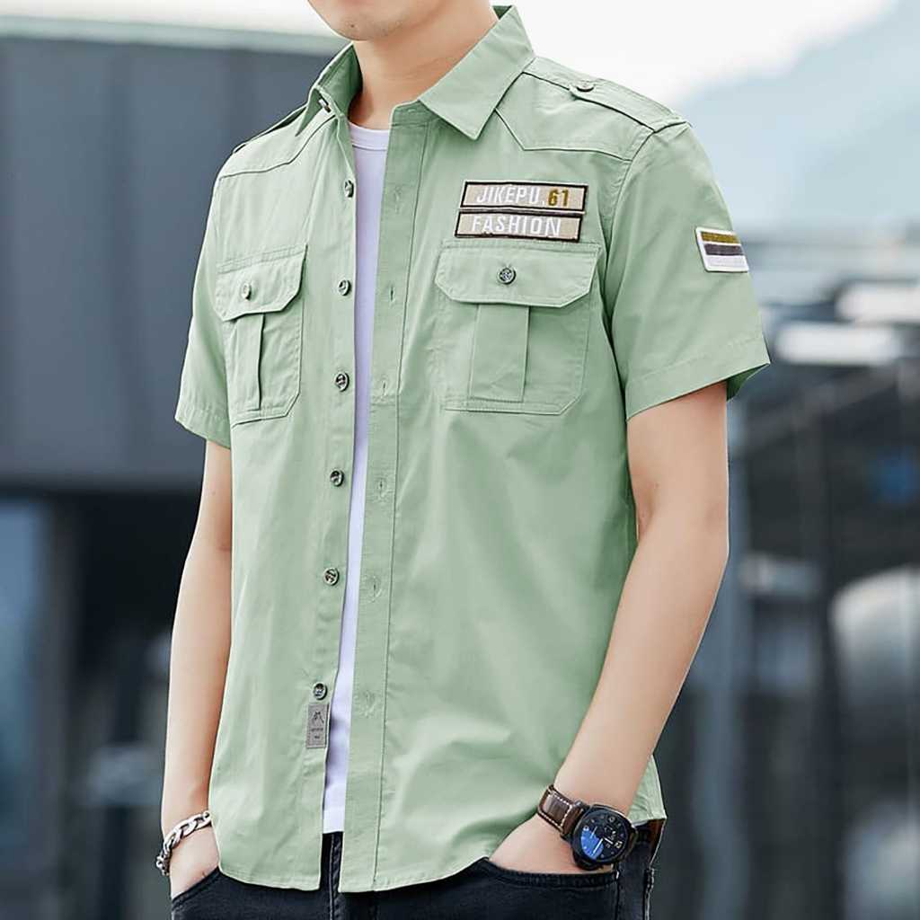 Kemeja Lengan Pendek Pria Hem Casual Barry Baju Pria Distro