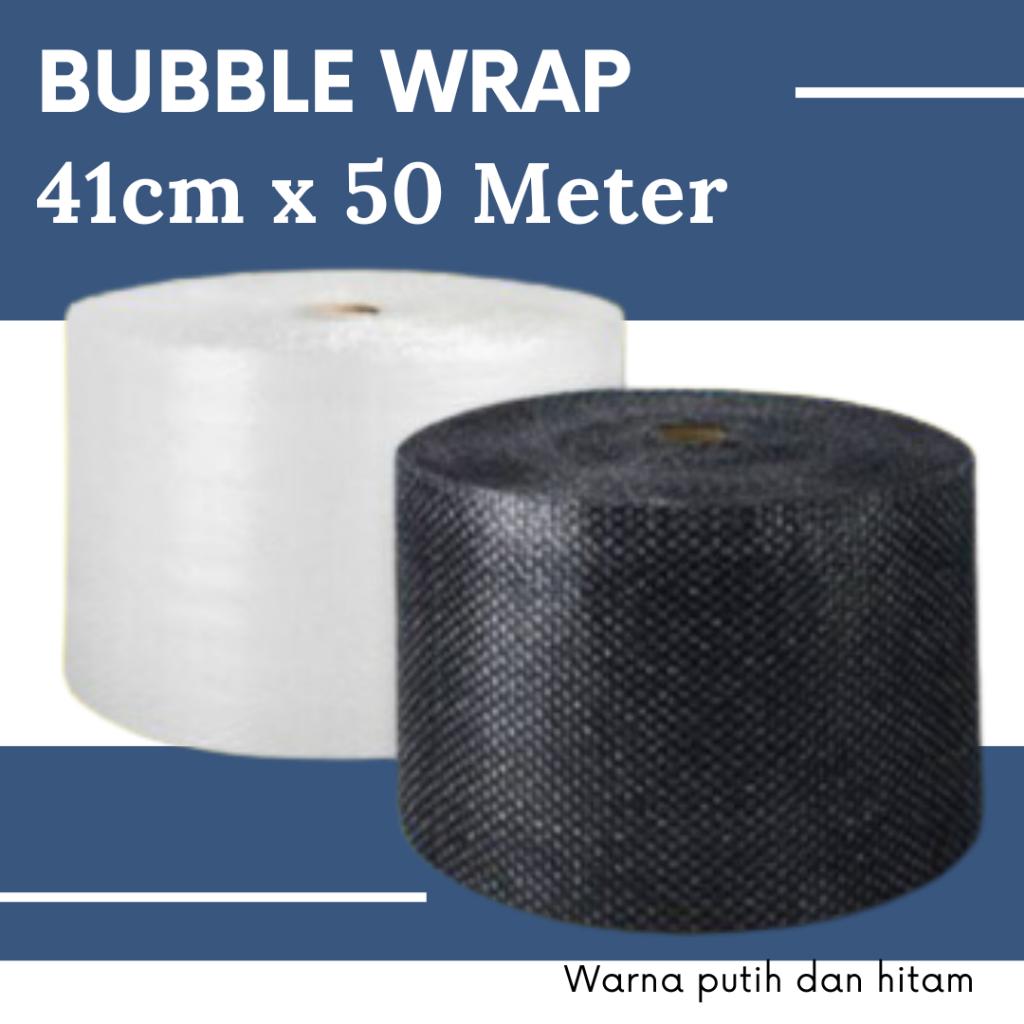 

Bubble Wrap Roll Packing 41cm x 50m Buble Warp Warna Hitam dan Putih Bening Tebal