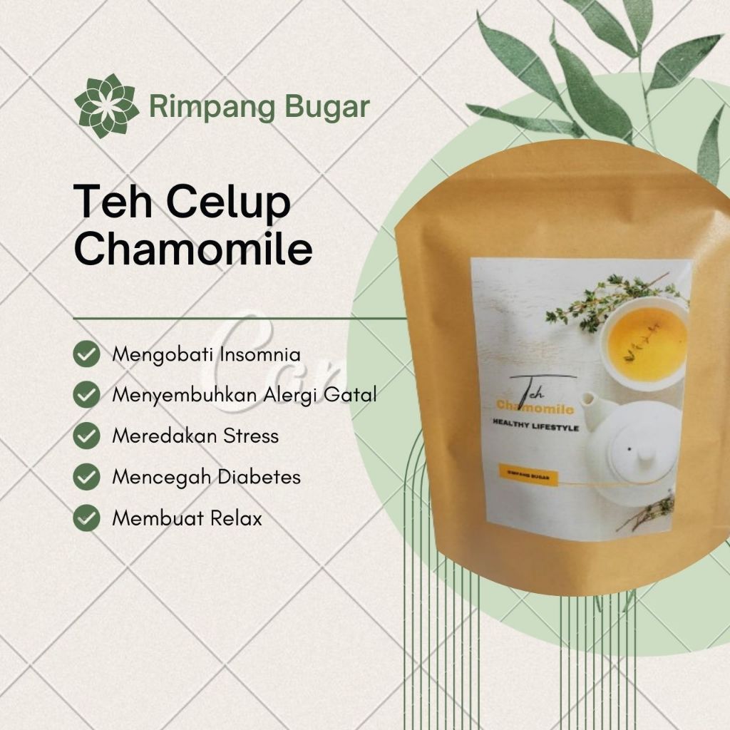

Tea Celup Chamomile Murni Asli Original Mencegah Insomnia dan Mengurangi Alergi Gatal