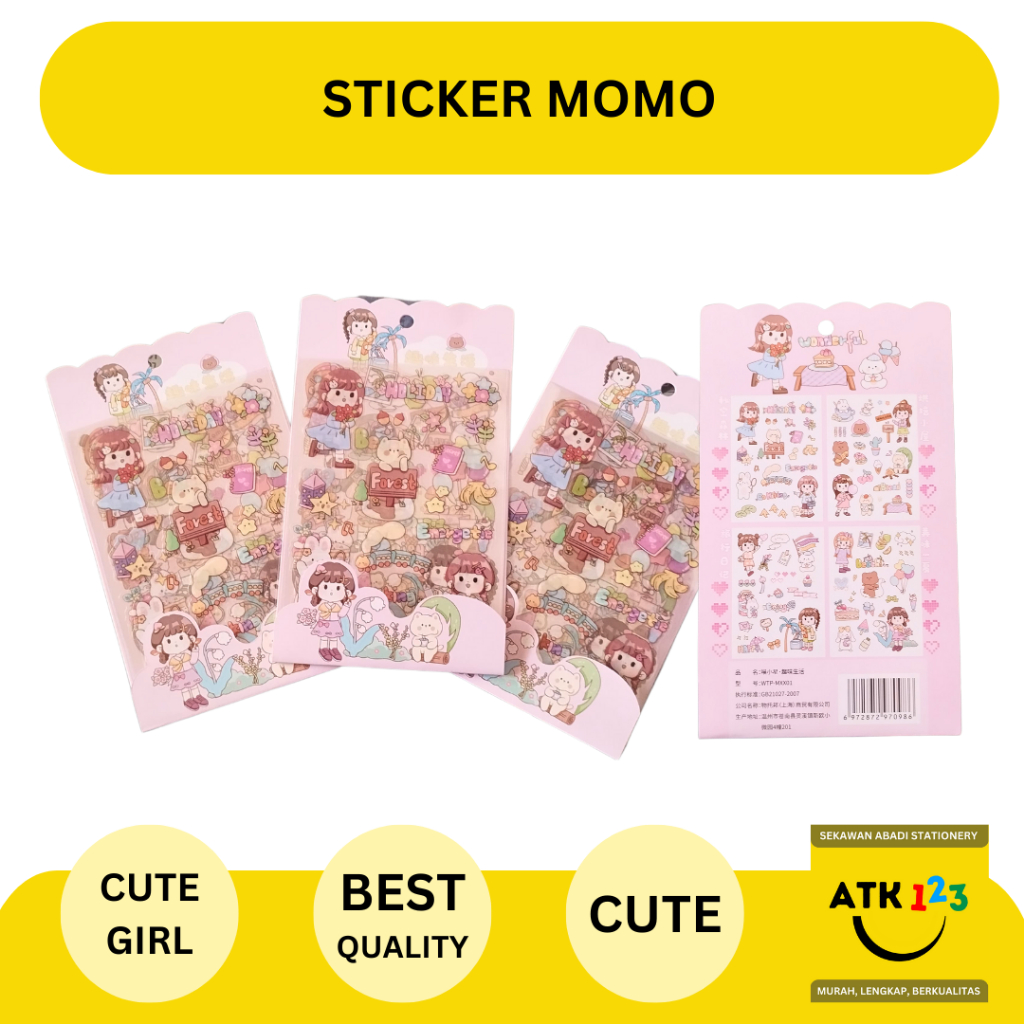

Stiker 2D Cute Stiker Momo Lucu Creme Dressing Cute Girl