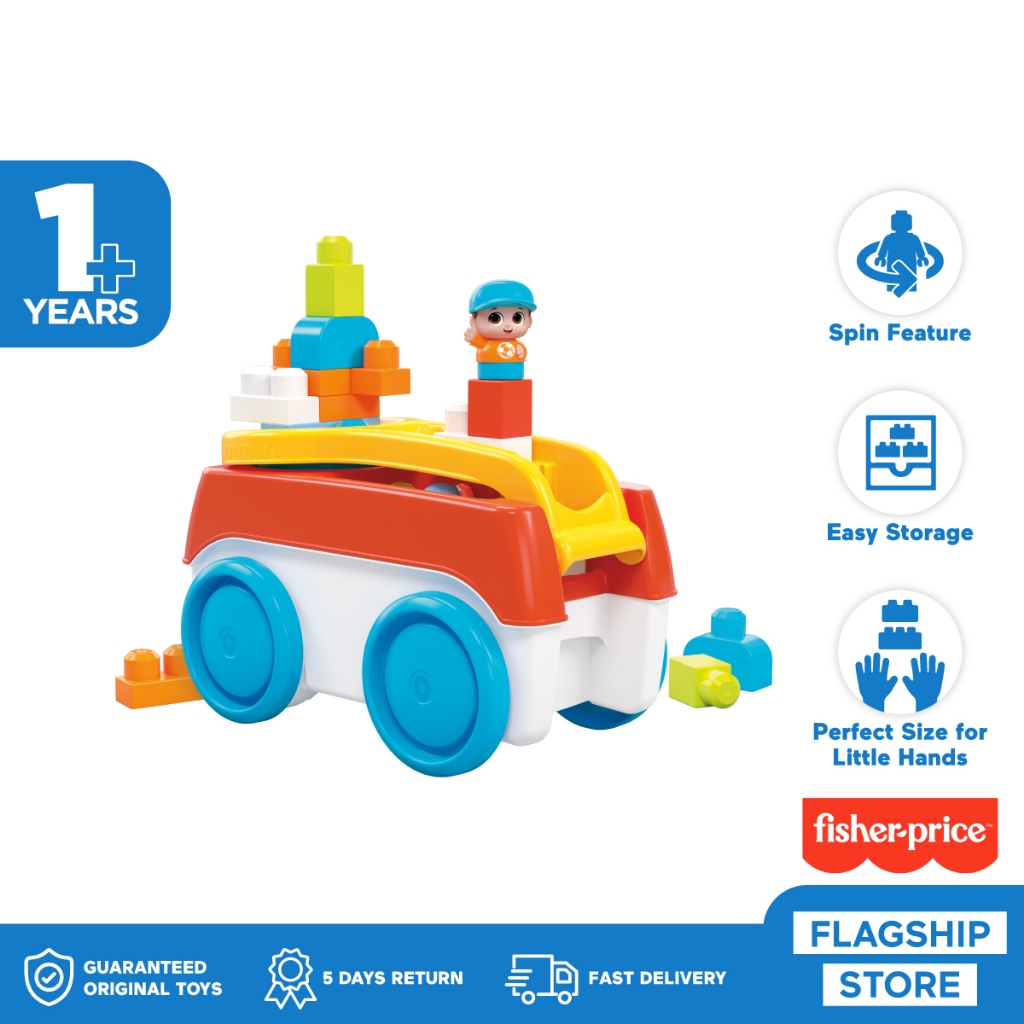 Mega Blocks Spinning Wagon - Mainan Balok Anak