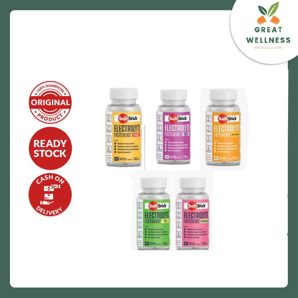 (BISA COD) SaltStick Electrolyte FastChews - 60 Chewable Electrolyte Tablets