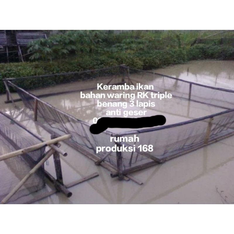 Keramba hapa P4m x L4m x T1.5m jaring waring ikan tambak ikan kolam ikan
