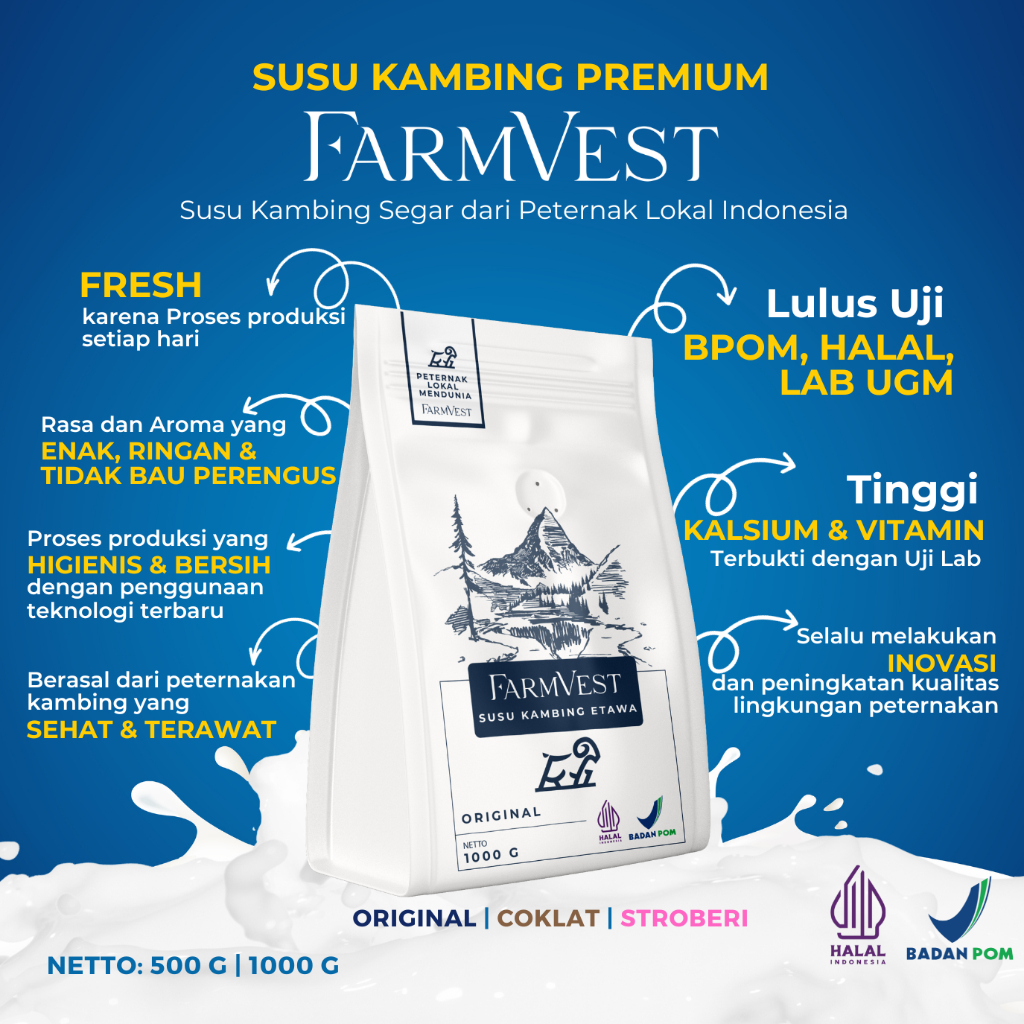 

Susu Kambing Etawa FARMVEST untuk Kesehatan 1 KG