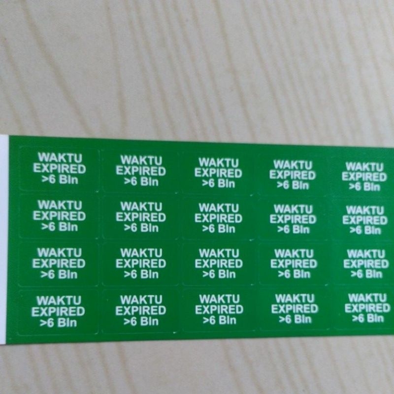 

stiker label exp >6 bulan