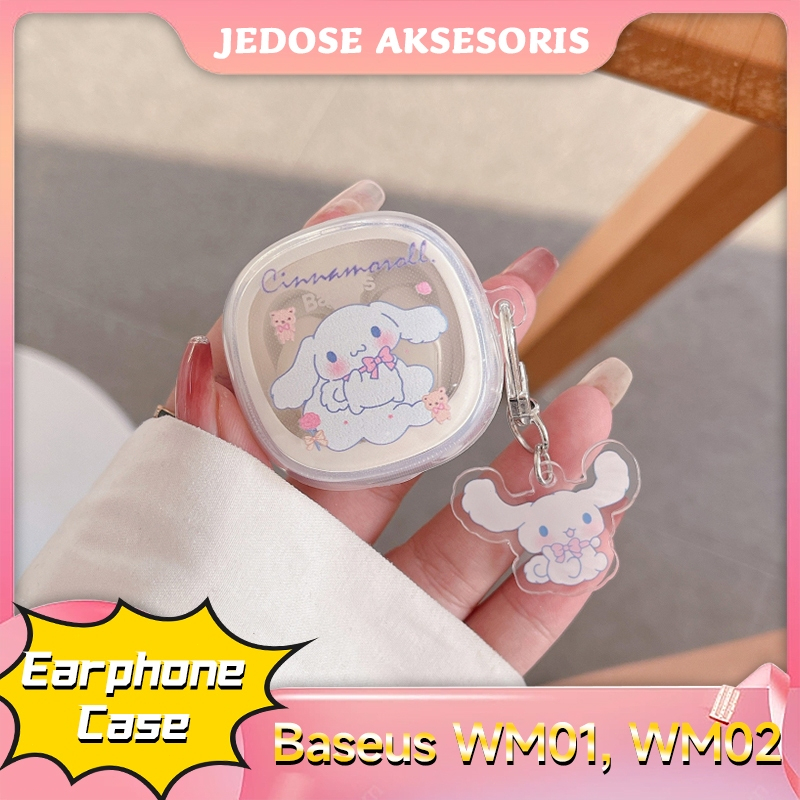 Earphone Case✨Baseus WM02 Headphone WM01 Cute Cartoon TPU Wireless Bluetooth Soft Transparent Protec