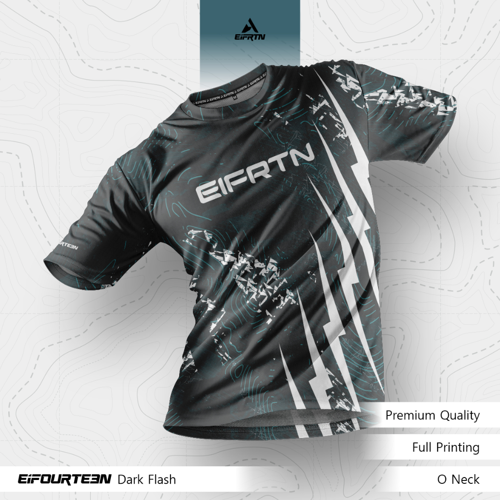 EiFRTN Baju Kaos Singlet Lekbong Jersey Olahraga Dry Fit Lari Running Eifourteen | Dark Flash