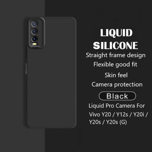 Case Vivo Y12S / Y20 / Y20S / Y20i / Y20SG Softcase Pro Camera Protection Warna Hitam Doff Blackmatt