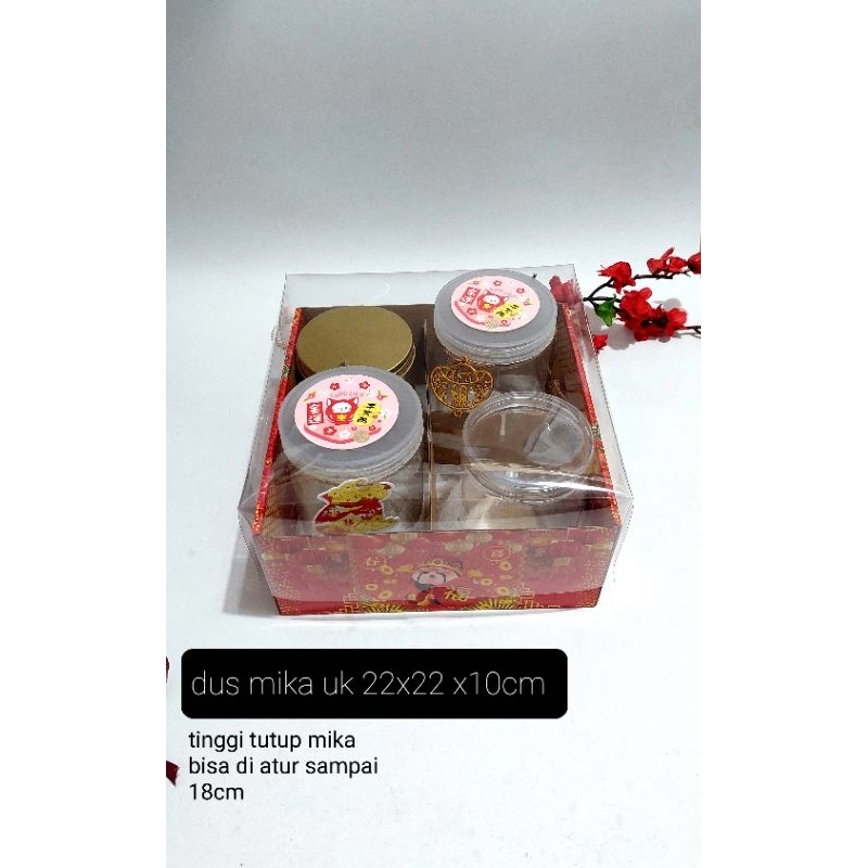 

kotak Imlek- dus kue imlek tutup mika dus buah dus hampers imlek CNY dus uk 22x22cm dus uk 20x20cm