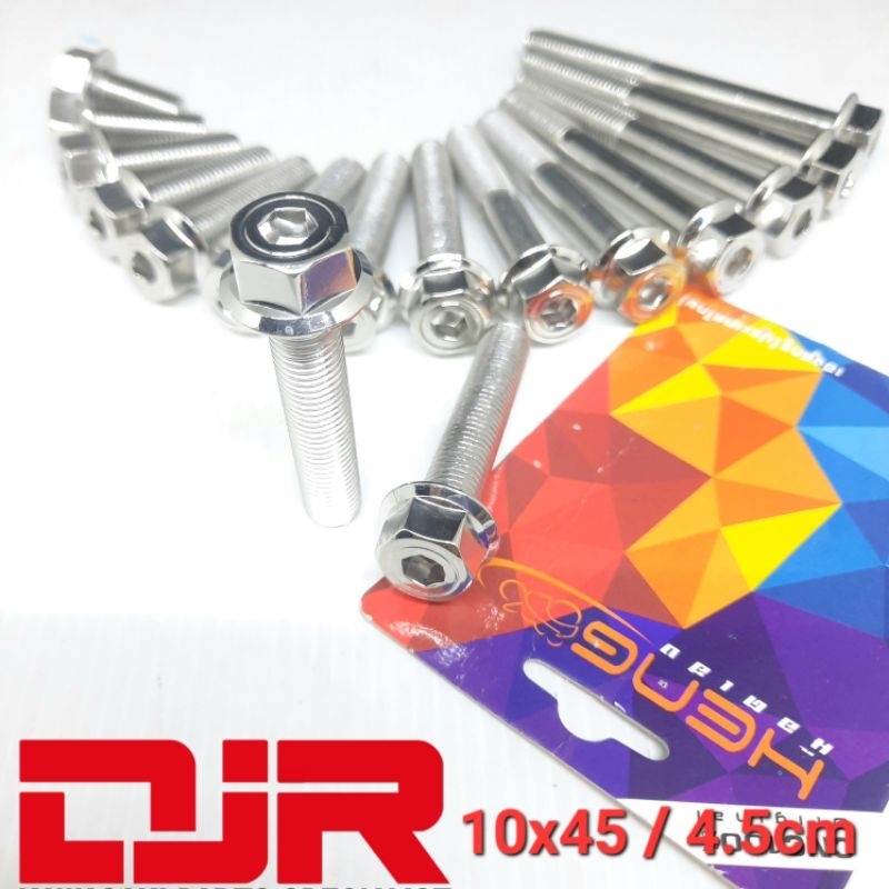 baut 14 probolt 10x45 2 kunci HEXAGON STAINLESS heng thailand baut 14 panjang 4.5cm