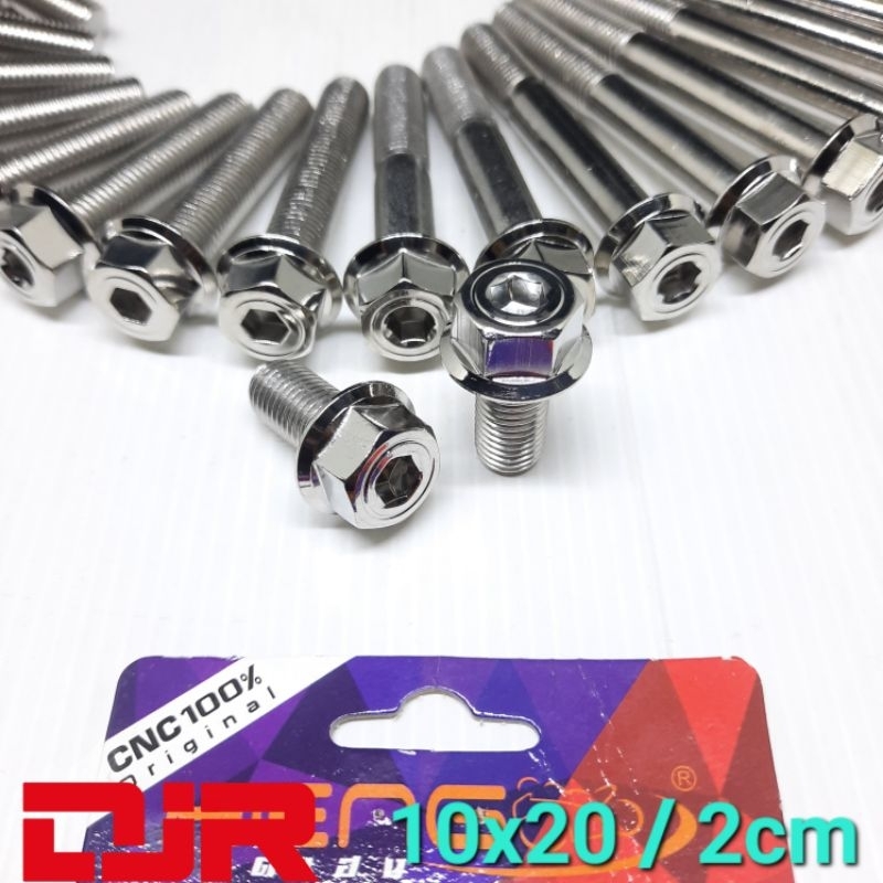 baut 14 probolt 10x20 2 kunci HEXAGON STAINLESS heng thailand baut 14 panjang 2cm