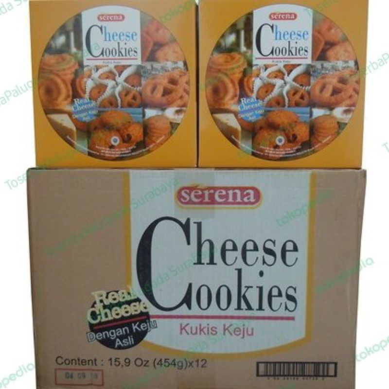 

[1 KARTON = 12 Kaleng × @454 gram] Serena Cheese Cookies Kukis Keju Biskuit Biscuit