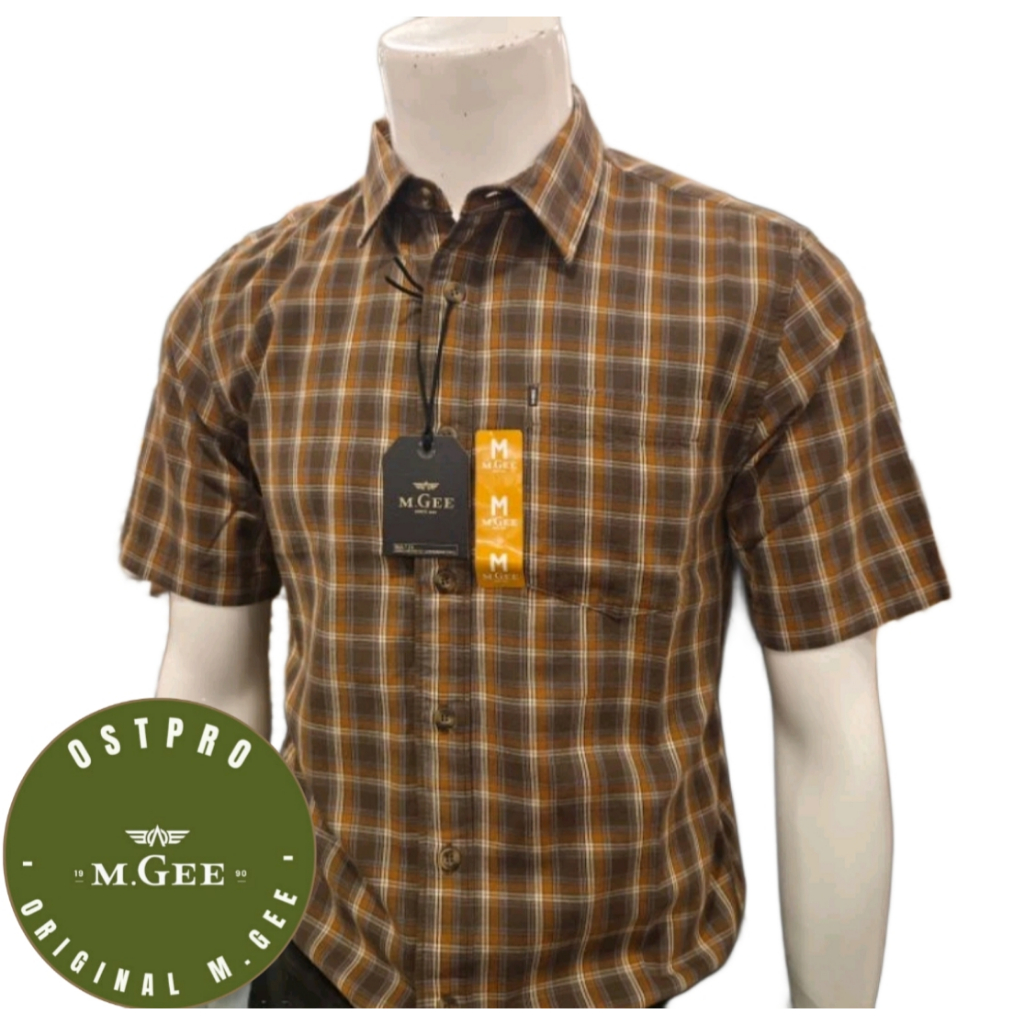 Kemeja MGEE Original - Kemeja Kasual Lengan Pendek Alto CKKR 139 Brown