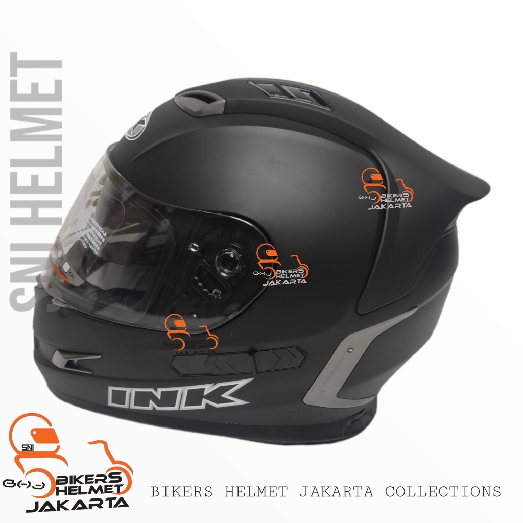 HELM INK STEALTH SOLID BLACK DOFF DOUBLE VISOR FULL FACE