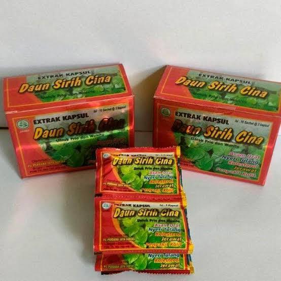 JAMU HERBAL EXTRAK KAPSUL Isi 10 Sachet @2 kapsul Daun Sirih Cina (ORIGINAL) - Obat Asam Urat, Rheum