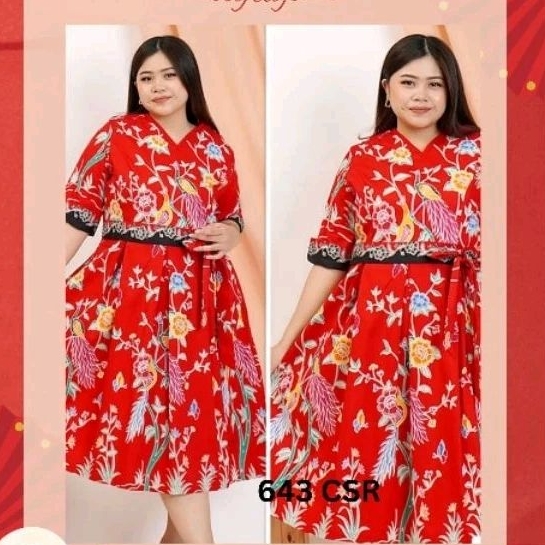 dress batik super jumbo/dress batik imlek/baju imlek/baju imlek jumbo