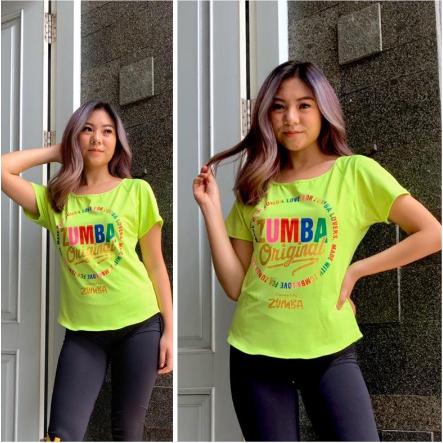 Atasan Sabrina Zumba/Kaos Zumba Original untuk senam aerobik zumba yoga gym fitness