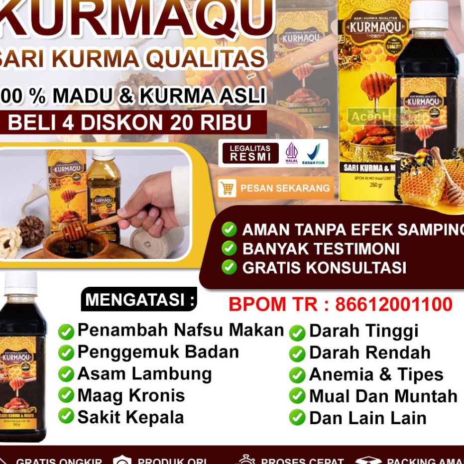 

Murah Banget Kurmaqu Sari Kurma Vitamin Penambah Nafsu Makan Penggemuk Badan Atasi Asam Lambung Maag Kronis Sakit Kepala Darah Tinggi Darah Rendah Anemia Tipes Sering Mual Dan Muntah Penghilang Lendir Di Tenggorokan Amandel Dari Madu Asli 1 Original Bp