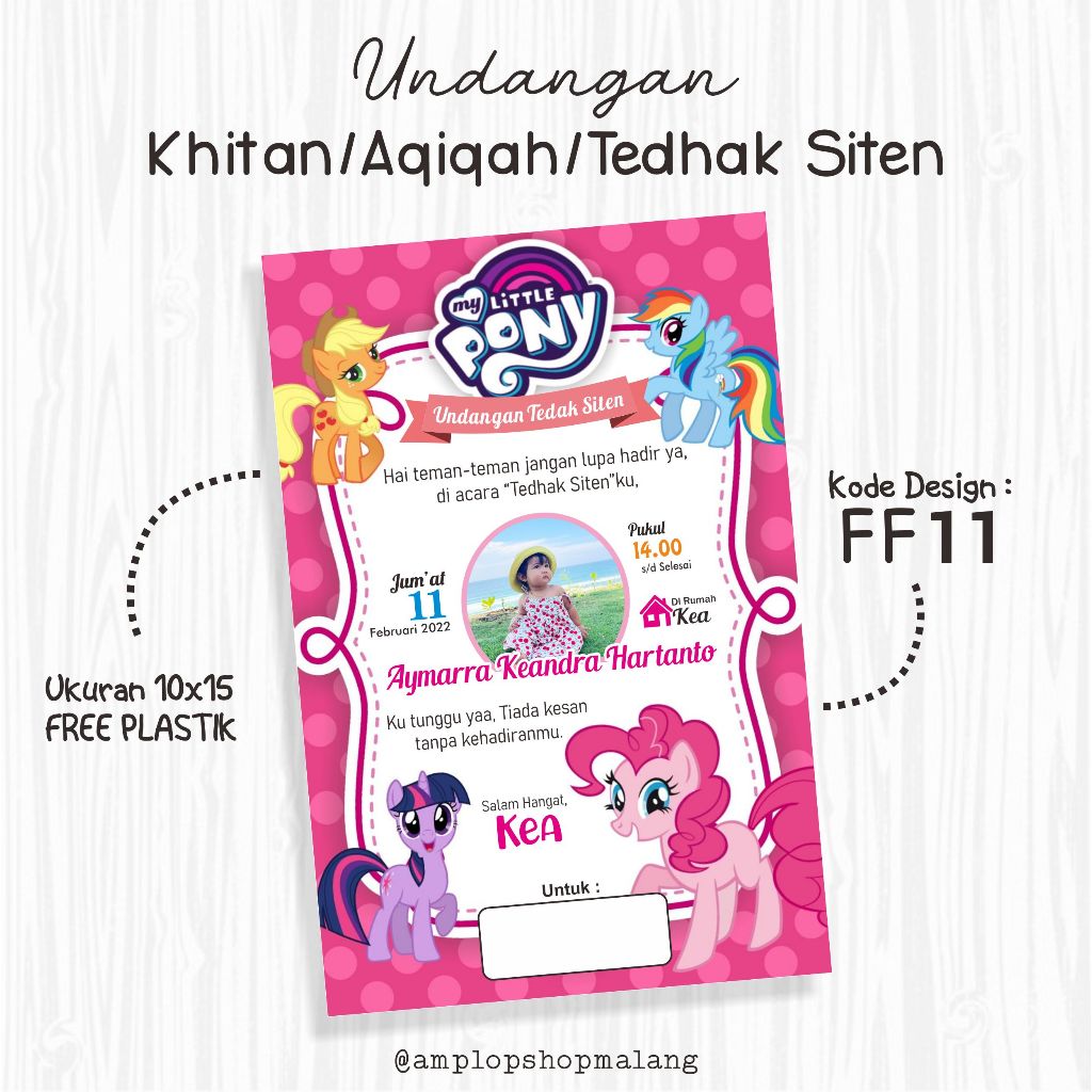 (FREE PLASTIK) Undangan Aqiqah/ Ulang Tahun / Tedak Siten / Syukuran / 7 Bulanan NEW2