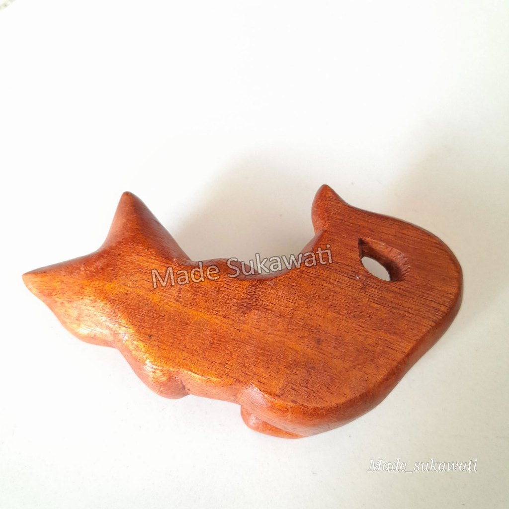 Patung Kayu Kucing Tidur Mini Ukiran Handmade Bali