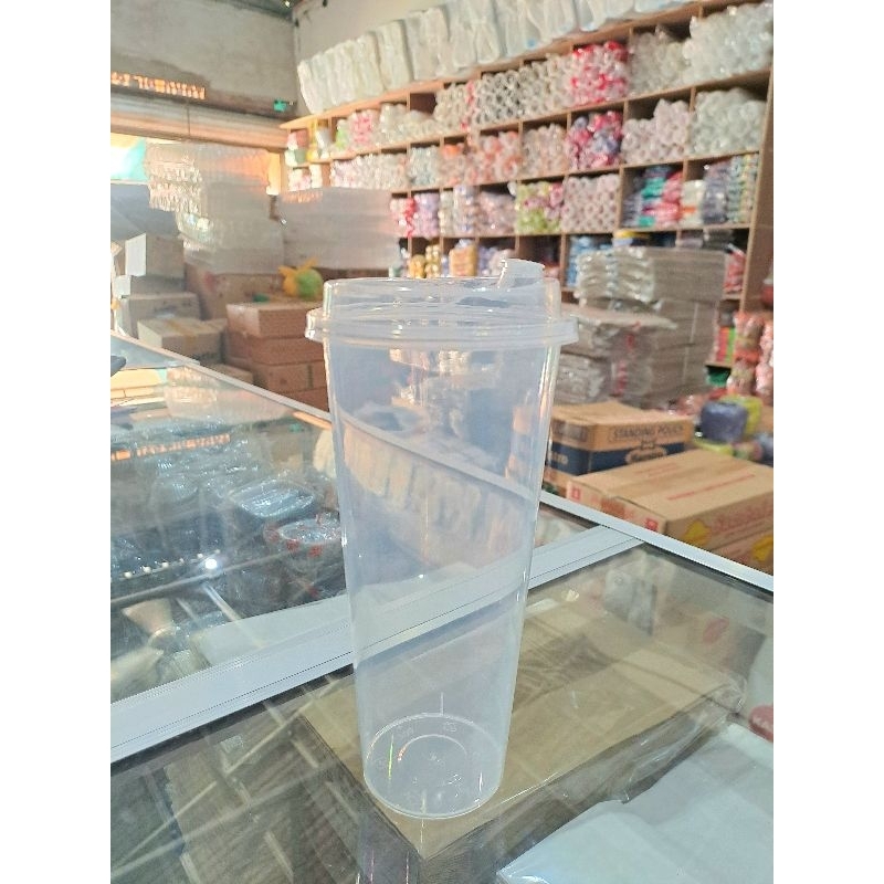 Cup victory Injection 24oz  Bening Transparan / gelas thinwall 24oz 700ml ( cup + tutup )