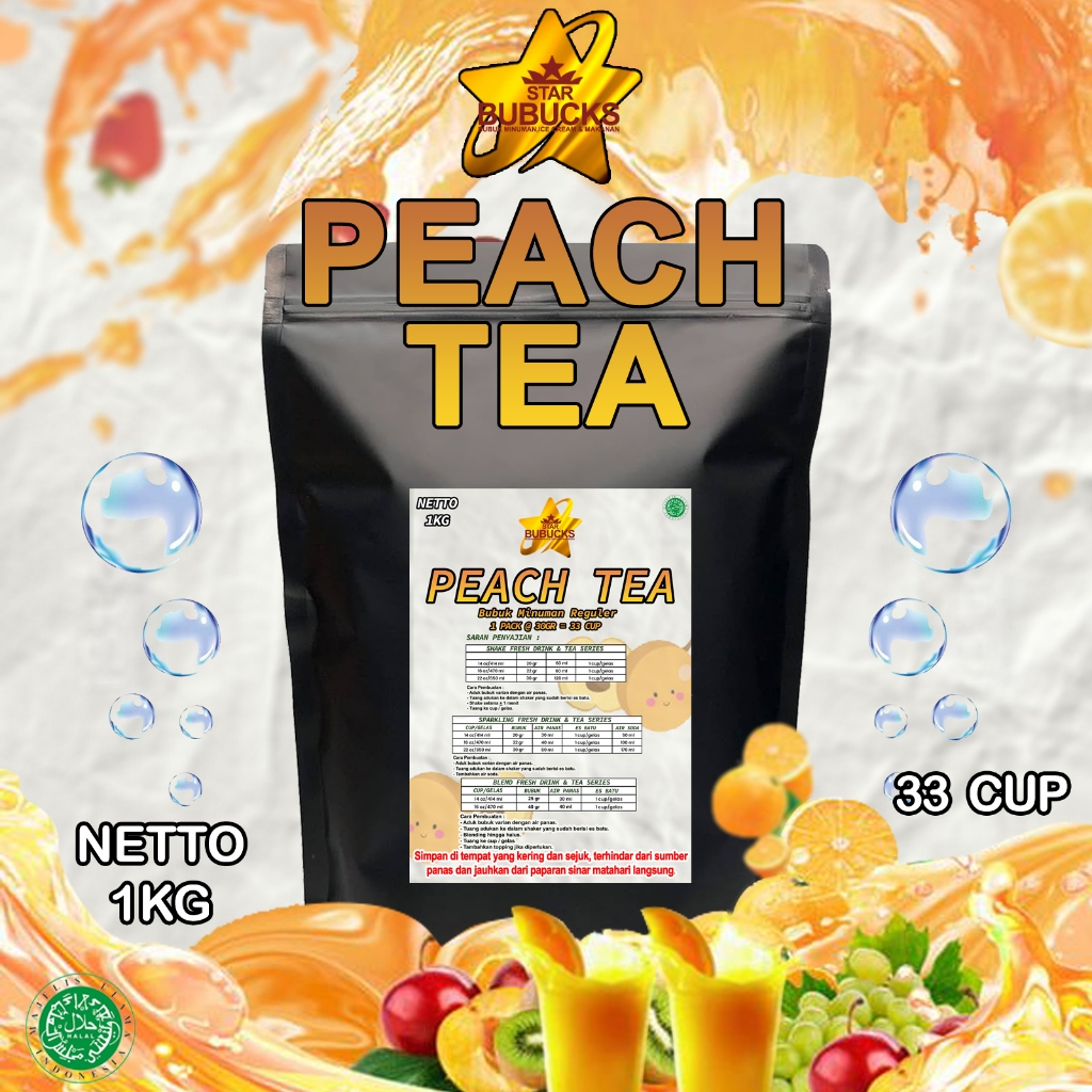 

Star Bubucks Rasa Teah Buah Peach Bubuk Instan Minuman Premiun ( 1 Kg )