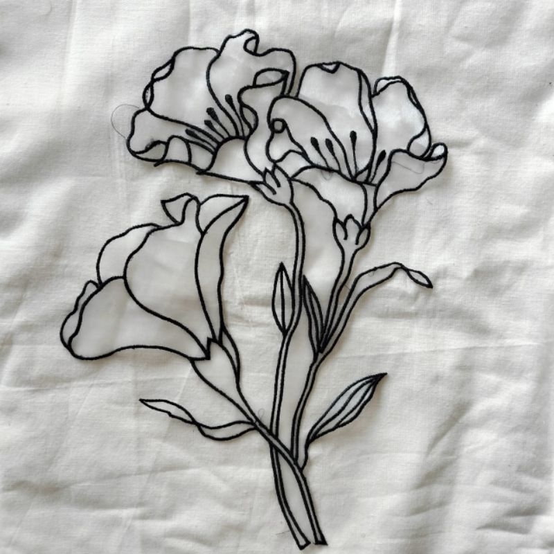 LINK KHUSUS PO TARA, Bordir bunga kain organdi