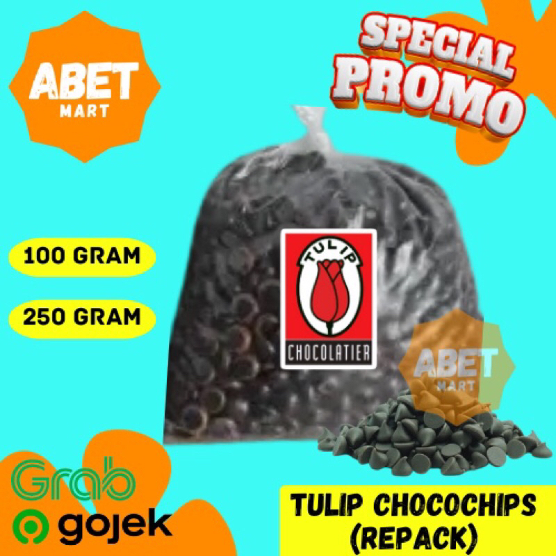 

Tulip Choco Chips Repack 100gr 250gr - Chocochips Chocochip Coklat 100 250 Gram G Topping Pak Kue Roti Dus Cokelat