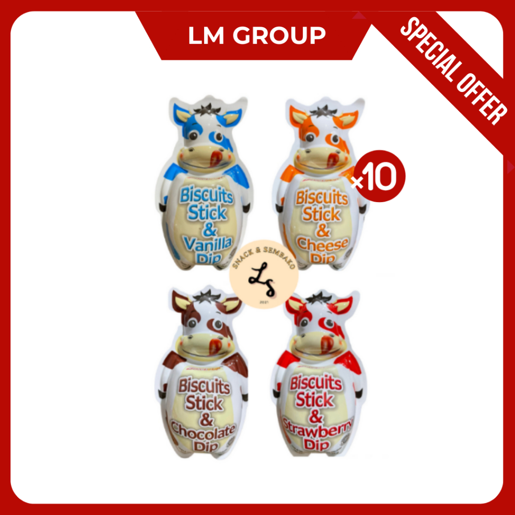 

[10 PCS LEBIH HEMAT] Biskitop Biskuit Dipping Sapi Rasa Cokelat/Stroberi/Vanilla/Keju 35 Gram