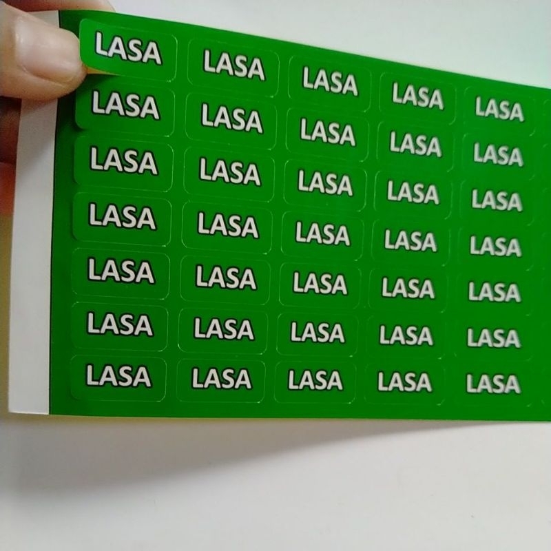 

stiker label lasa hijau persegi