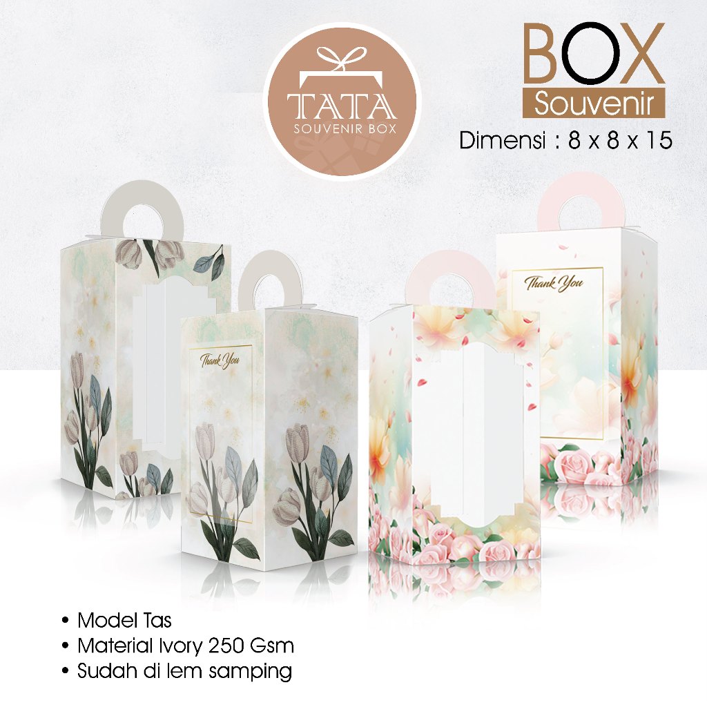 

Box souvenir 8 x 8 x 15 cm Ivory (Min Order 5 Pcs)