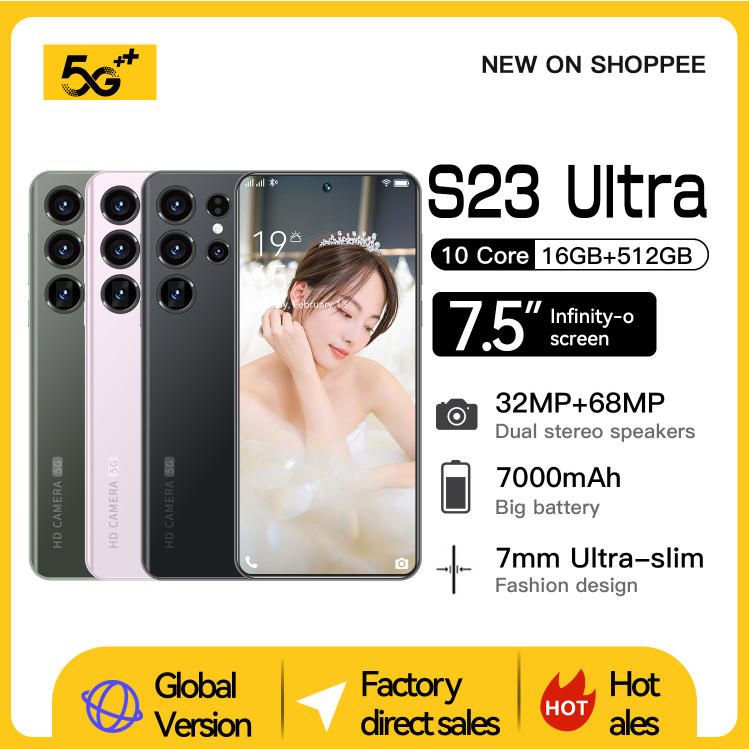 HP murah Galaxy S23 ultra 16GB+512GB HD Handphone android 5G Smartphone 7.5inci Dual Card SIM