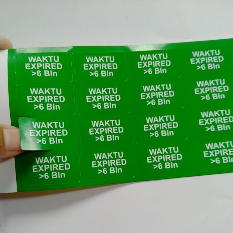 

stiker label waktu expired >6 bulan