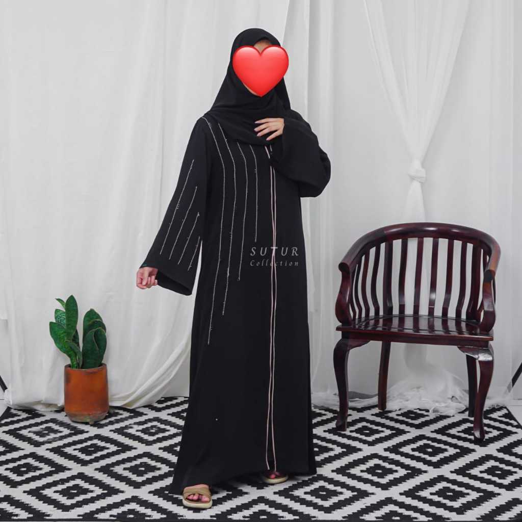 SUTUR LUMAYAN/ABAYA HITAM/ABAYA TARIM/ABAYA TERBARU/ABAYA TRENDI/HITAM PAKAIAN MUSLIM WANITA