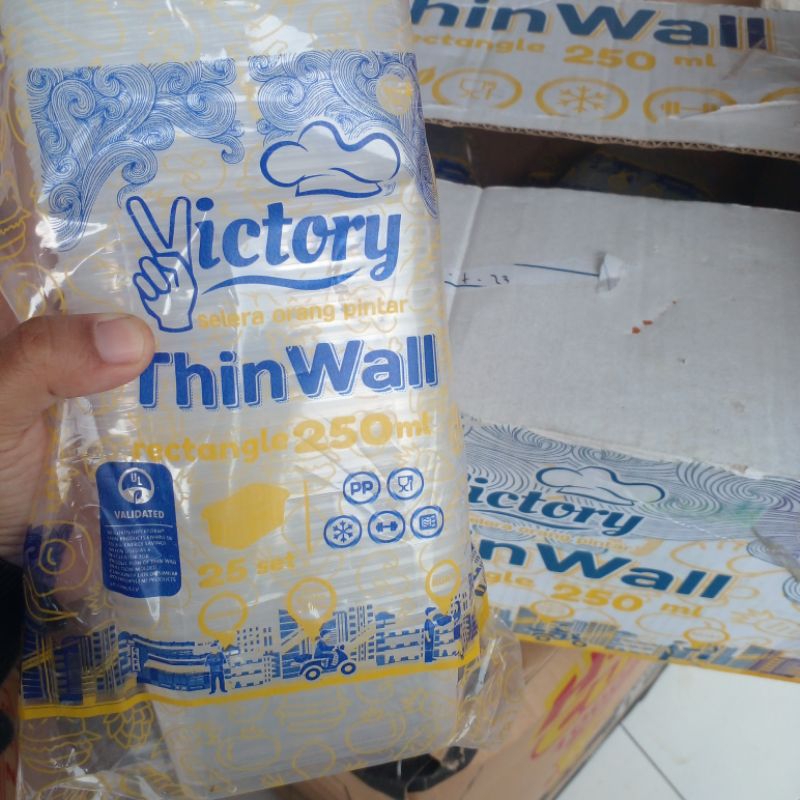 THINWALL KOTAK VICTORY square thinwall 120 250 ml kotak plastik bening thinwall salad